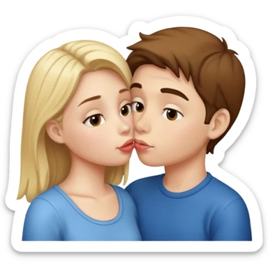 Girl and boy kiss sticker