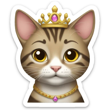 Tabby cat princess sticker