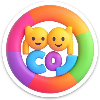 colorful 3D circular emoji with the word 'cső' in the center in a modern font sticker