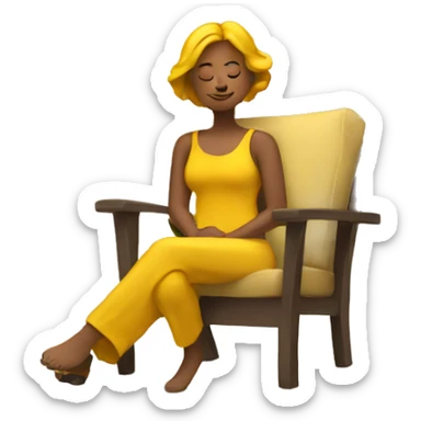 yellow woman relax sticker