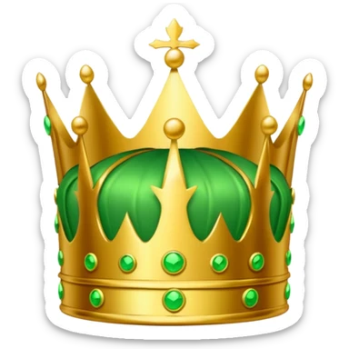 green coin with green king crown inside sticker