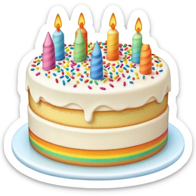 vanilla cake with rainbow sprinkles sticker