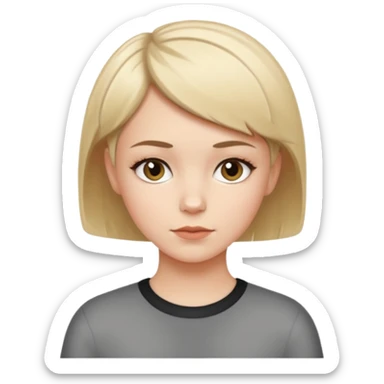 White girl with short hair cut like a boy sticker