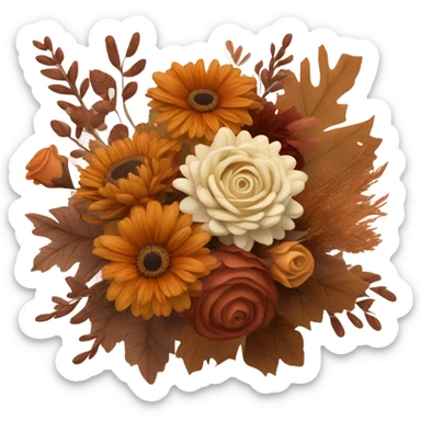 autumn bouquet brown sticker