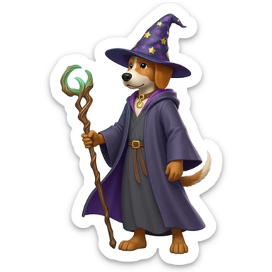 Dog wizard sticker