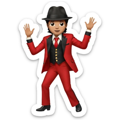 Maichel jackon bailando con un traje rojo y negro sticker