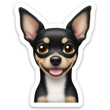 black Chihuahua terrier mix sticker