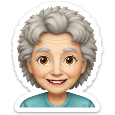 grandma with furry hair sticker