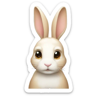 white/tan bunny sticker