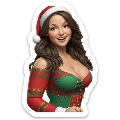 girl playing drum in christmas hat sticker