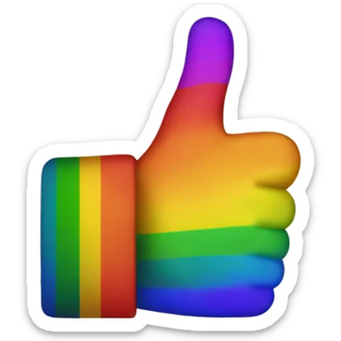 Rainbow thumbs up sticker