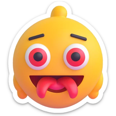 annoyed face with rolling eyes and a shocked mouth, 3D emoji style sticker