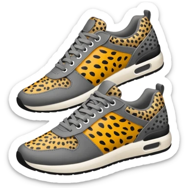 Grey Cheetah print SNEAKERS sticker