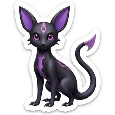 Shiny Dark Edgy Gothic Gloomy Futuristic Salandit-Umbreon-Espeon-Hybrid (Full body) sticker