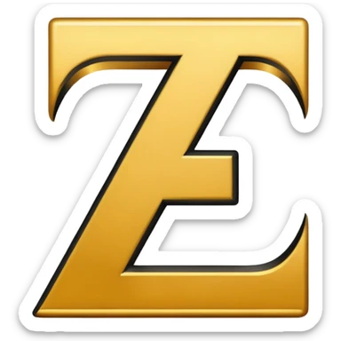 letter Z in black and gold sticker