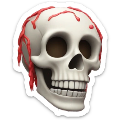skeleton with red color dreads  lots money falling down like rain drops sticker