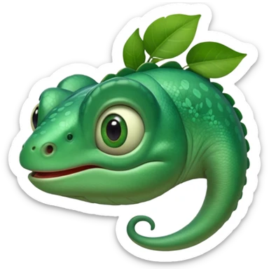 Emoji de camaleón, que sea bonito, tierno y único para compartir con mi pareja, entonces que sea único, que sea parecido al camaleón de la película de rapumcel de Disney caricaturezco  sticker