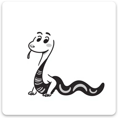 hand drawn doodle style snake sticker