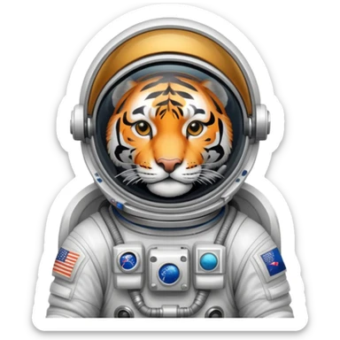 Tiger astronaut in space sticker