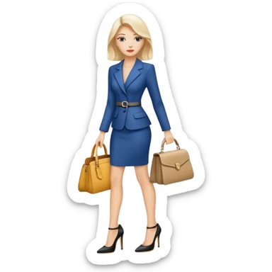 stylish woman with handbag and high heels sticker