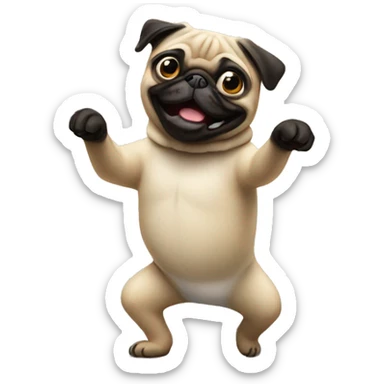 Pug dancing sticker