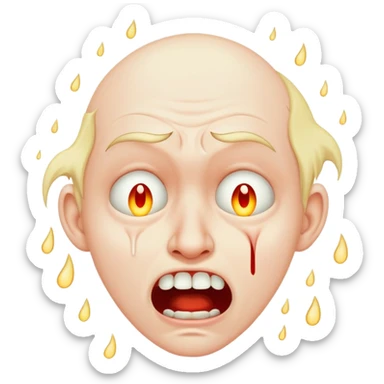 maniacal insane cackling crying tears sticker