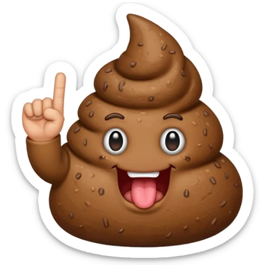 poop with middle finger  sticker