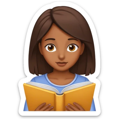 Burnette girl reading  sticker