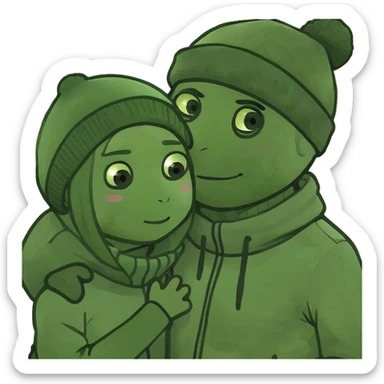 Girl hugging guy sticker