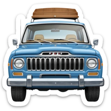 vintage blue jeep wagoneer suv sticker