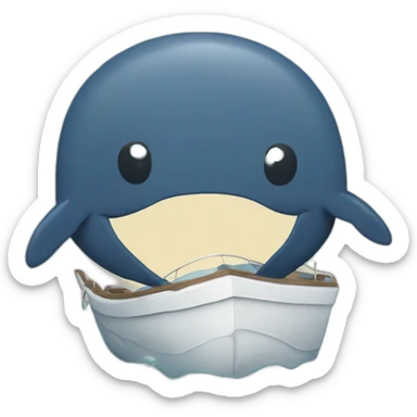 hmm i find a  boat but a whale is down in the next path hmm a whale say anything  sticker