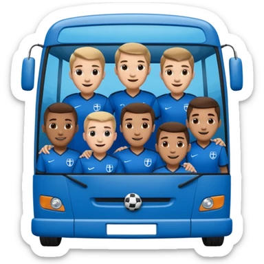 autobus para equipo azul  juton con jugadores adentro  sticker