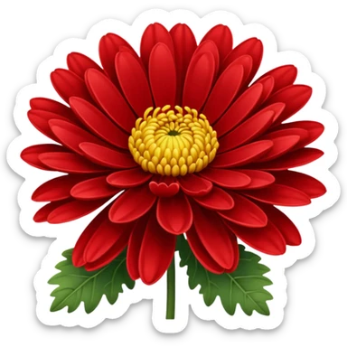 chrysanthemum flower red sticker