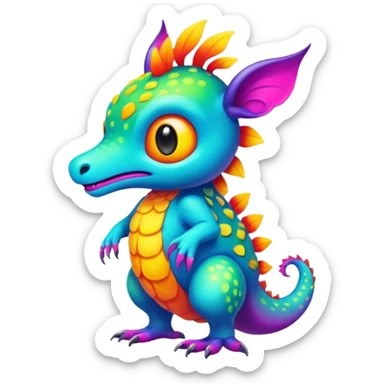Colorful Exotic Pokémon-Animal-Digimon-Monster-Beast-Fakémon-hybrid-creature (full body) sticker