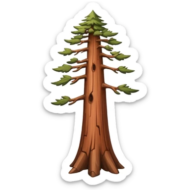 long slim sequoia tree no leaves sticker
