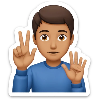 a man making a gesture of denial sticker