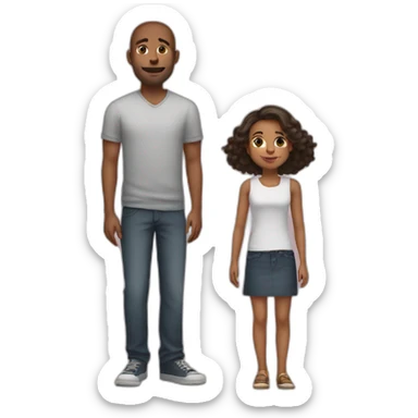 Love of a tall man with a short girl sticker