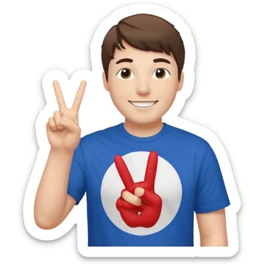 Mr Beast doing this sign "✌️" sticker