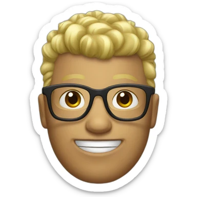guy with glasses and blonde mohawk sticker