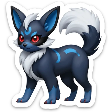 Absol-Umbreon-Zorua-Fakémon-hybrid-creature (full body)  sticker