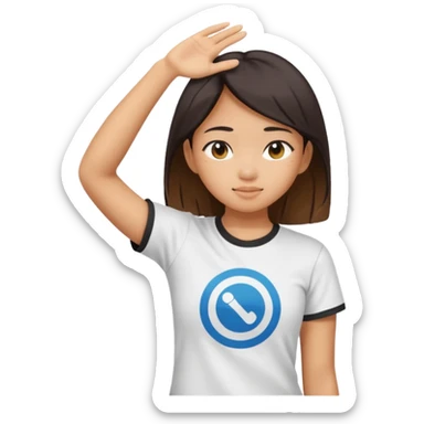 asian girl doing the dab  sticker