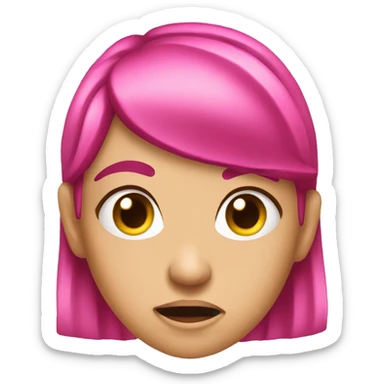 pretty girl wearing pink with an angry expression  sticker