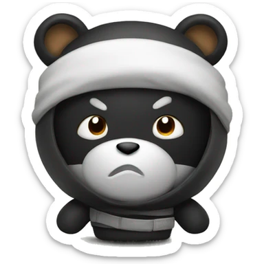 Ninja bear Ball sticker