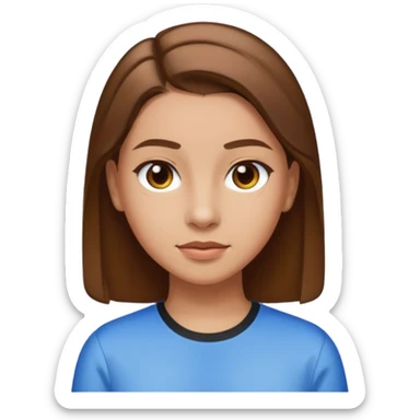 A fat girl in 7th grade, in a slick back hairdo, and she has brown hair  sticker