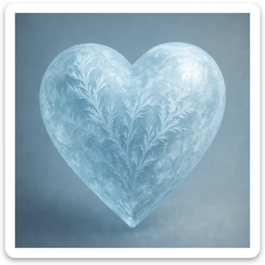 heart with a frosted ice texture, digital illustration sticker