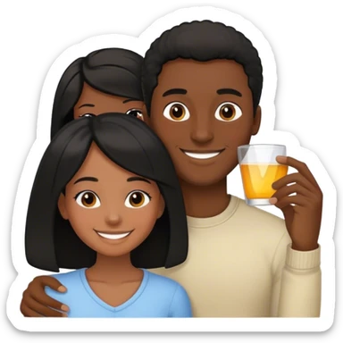 Black guy, happy to smell his black hair, light skinned girlfriend sticker