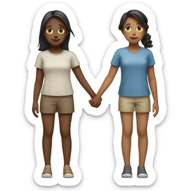 Two girls holding hands sticker