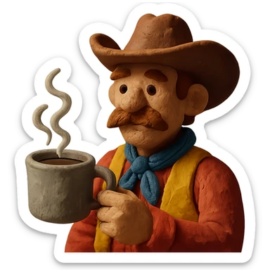 cowboy coffee sticker