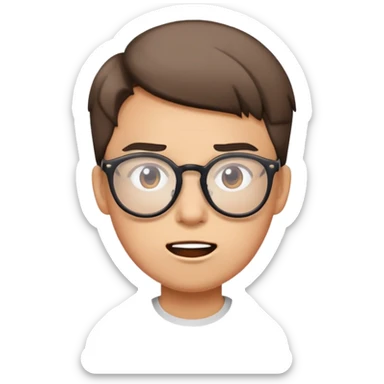 mewing face with glasses and cool sticker