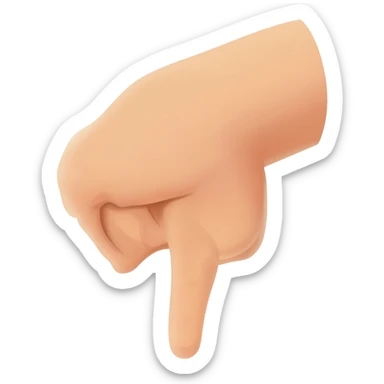 Finger pointing down, similar to this 👇 sticker